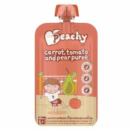 Peachy – พัฟฟ์ธัญพืชผสมผักรวม 40 g, 4 ห่อ