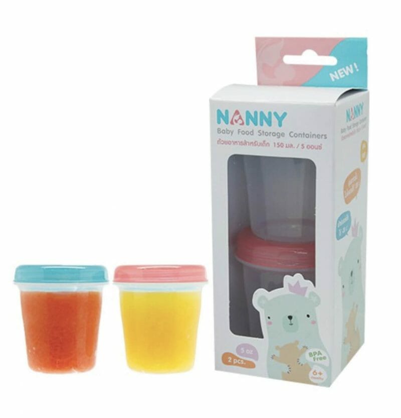 Nanny – ถ้วยอาหารเด็ก 5 oz แพ็ค 2 ใบ, 6 แพค