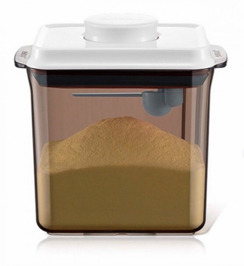 Cleanimom – กล่องเก็บนมผงสูญญากาศ สีชา 1700 ml, 2 ชิ้น
