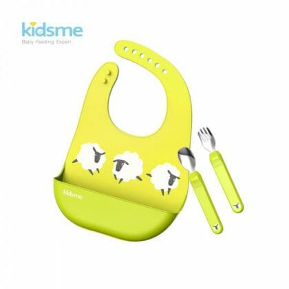 Kidsme – ที่ป้อนอาหารเด็กแบบซิลิโคน สีฟ้าส้ม Size M, 2 ชิ้น