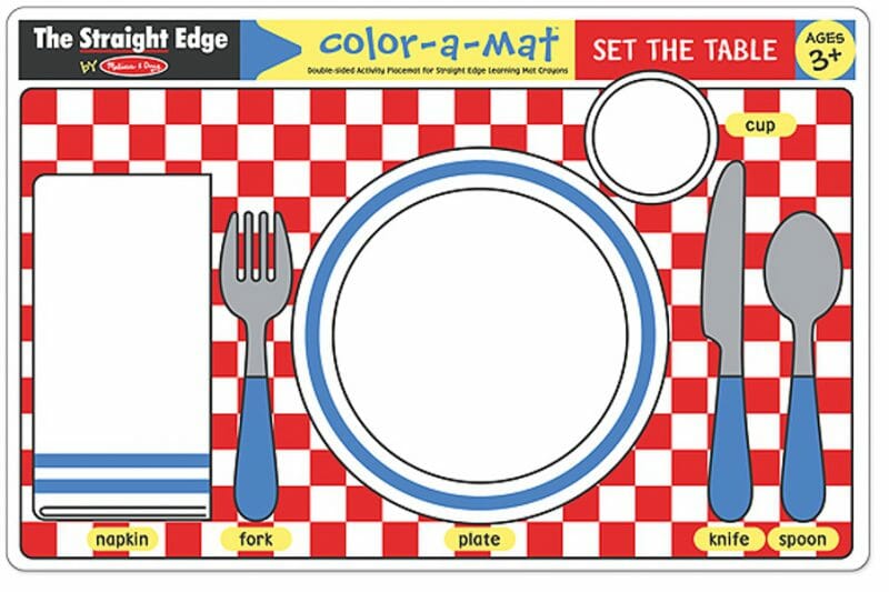 Melissa & Doug – แผ่นรองจานเขียนได้ รุ่น Learning Mat Set Table , 3 ชิ้น