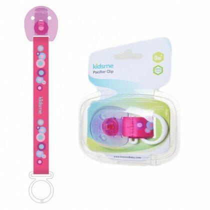 Kidsme – Pacifier Clip สายคล้องจุกหลอกสำหรับเด็ก สีชมพู, 3 ชิ้น