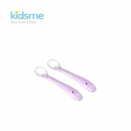 Kidsme – ที่ป้อนอาหารเด็กแบบซิลิโคน สีฟ้าส้ม Size M, 2 ชิ้น