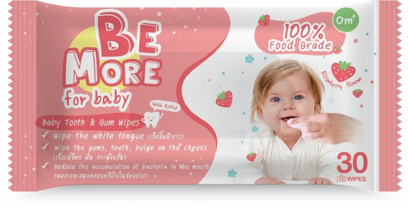 Be More For Baby ผ้าเช็ดฟัน เหงือก ลิ้น ทารก (บรรจุ 30 แผ่น), 2 แพค