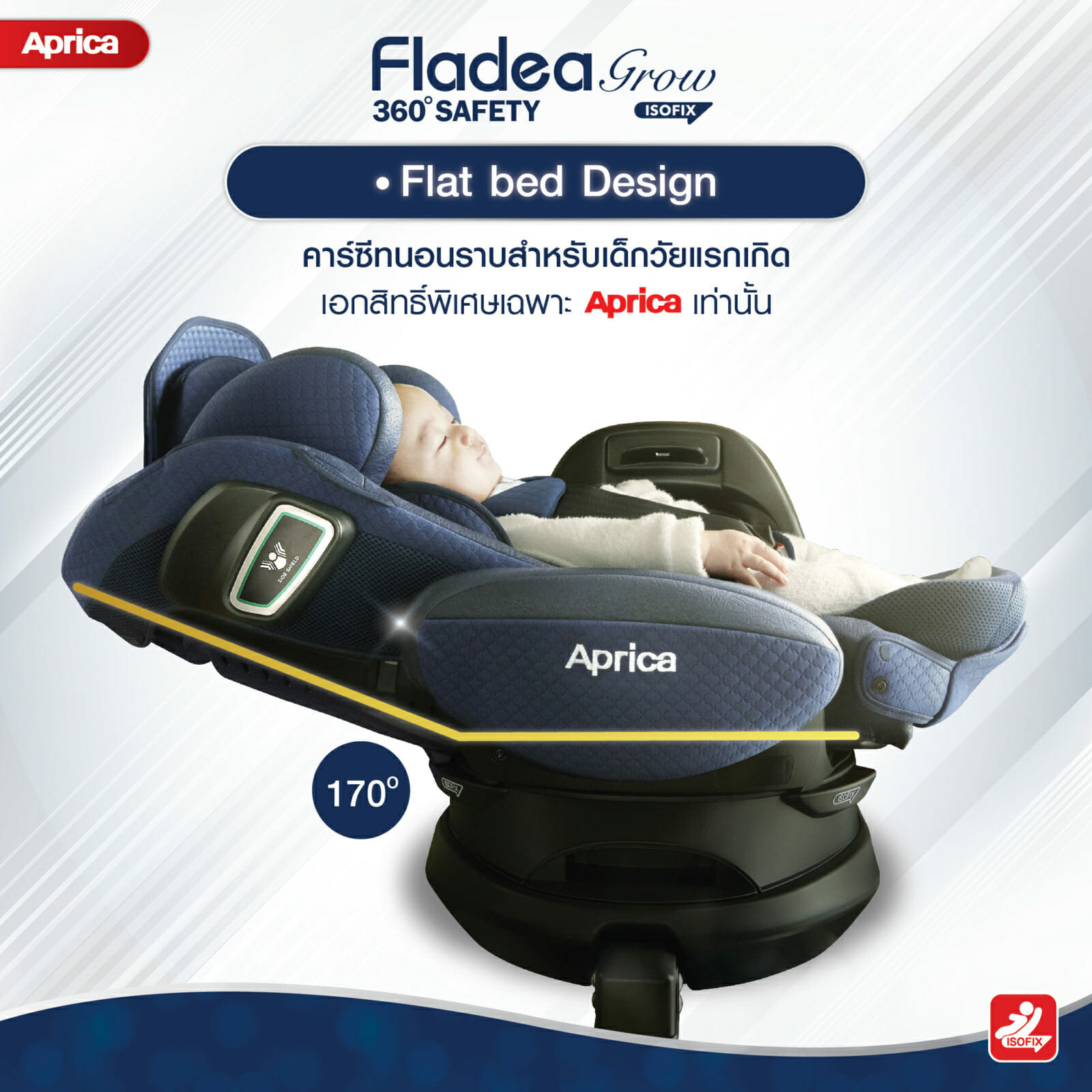 Aprica คาร์ซีท Fladea Grow Isofix 360° | ประกันศูนย์ไทย