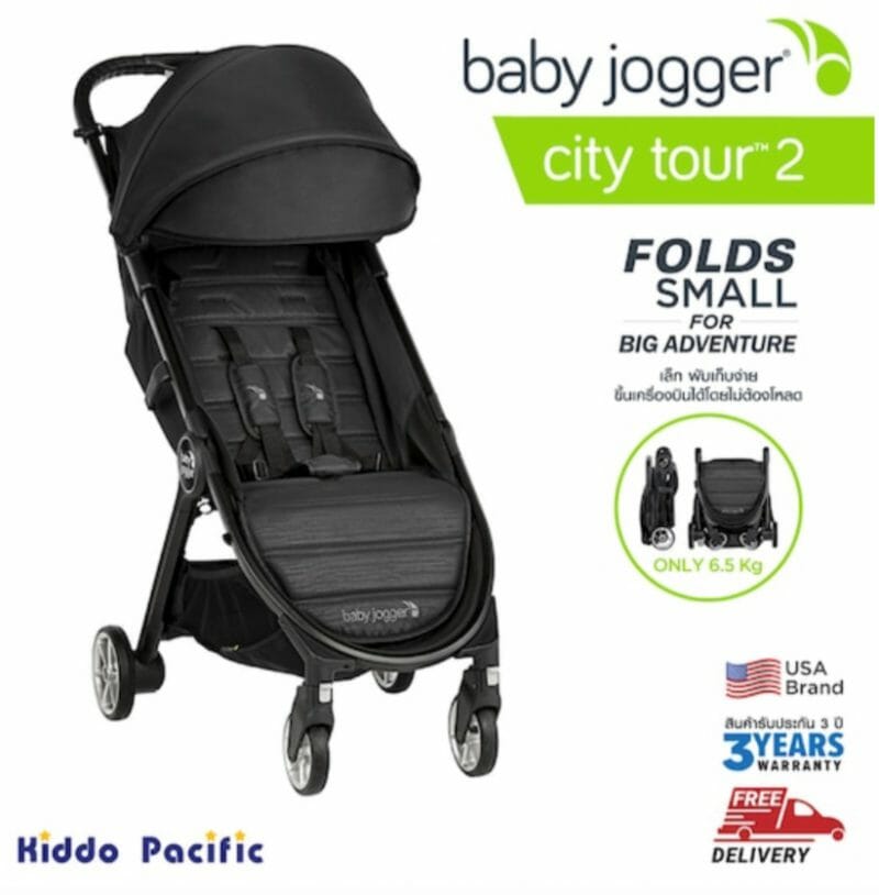 Baby Jogger รถเข็นเด็ก City Tour 2 Stroller – สี Jet | ประกันศูนย์ไทย