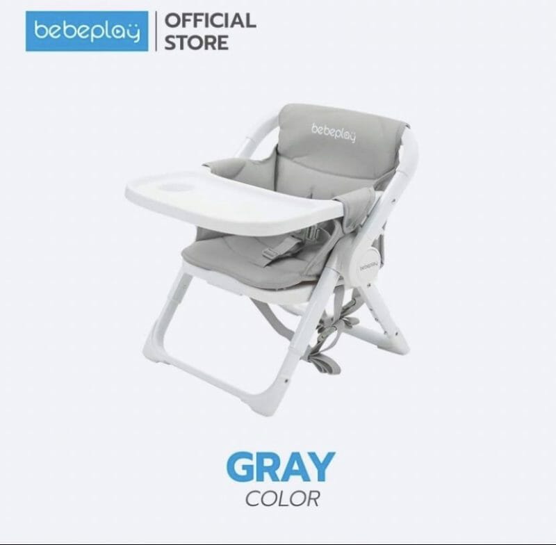 Bebeplay เก้าอี้กินข้าวสำหรับเด็ก แบบพกพา น้ำหนักเบา รุ่น ECO Portable Booster สีเทา